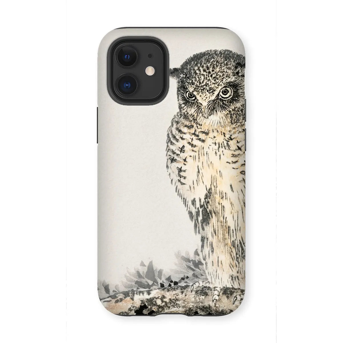 Owl And Fir Tree - Kachō-e Bird Phone Case - Numata Kashu - Iphone 12 Mini / Matte - Mobile Phone Cases - Aesthetic Art