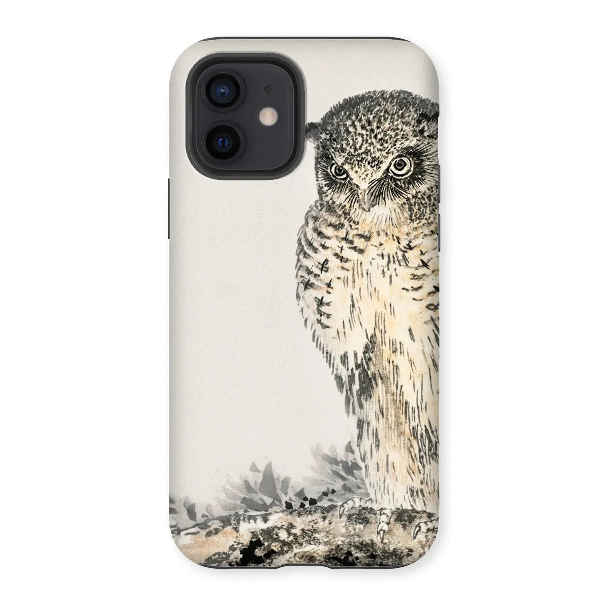 Owl And Fir Tree - Kachō-e Bird Phone Case - Numata Kashu - Iphone 12 / Matte - Mobile Phone Cases - Aesthetic Art