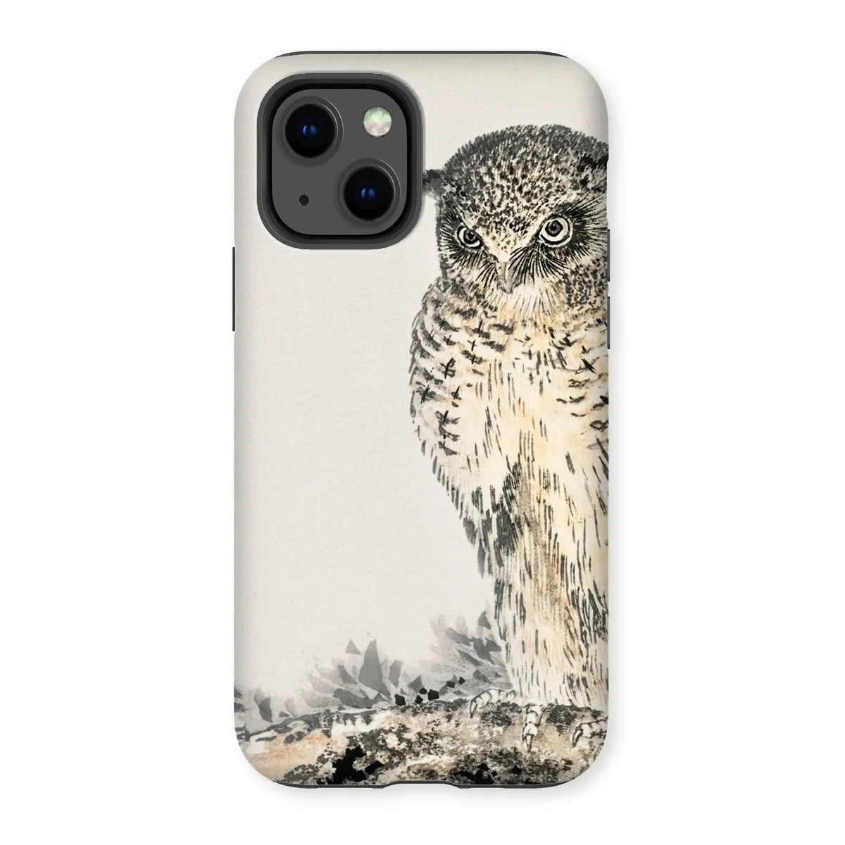 Owl And Fir Tree - Kachō-e Bird Phone Case - Numata Kashu - Iphone 13 / Matte - Mobile Phone Cases - Aesthetic Art