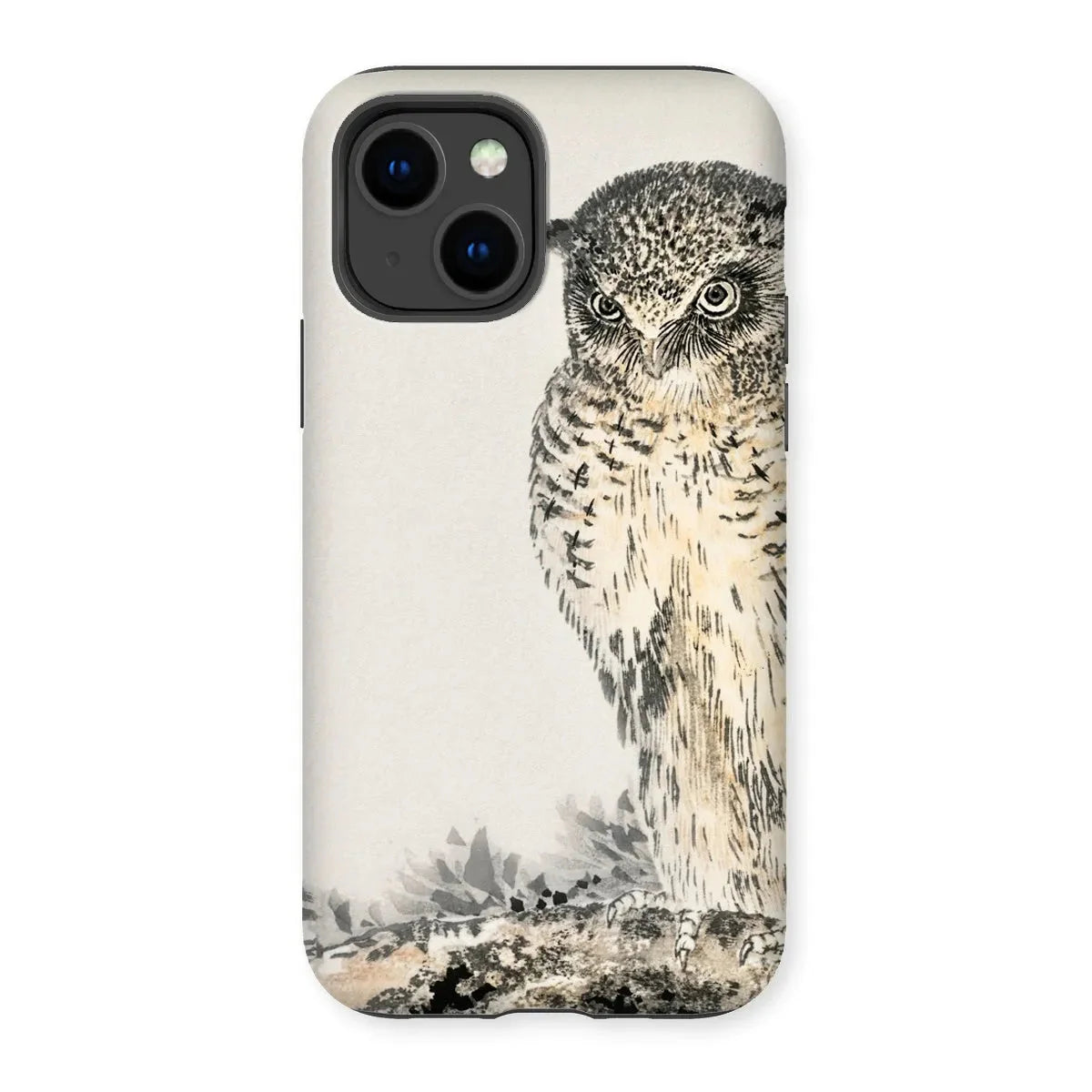 Owl And Fir Tree - Kachō-e Bird Phone Case - Numata Kashu - Iphone 14 / Matte - Mobile Phone Cases - Aesthetic Art