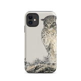 Owl and Fir Tree - Numata Kashu Kachō-e Iphone Case, 11 / Matte, Owl-themed Phone Case