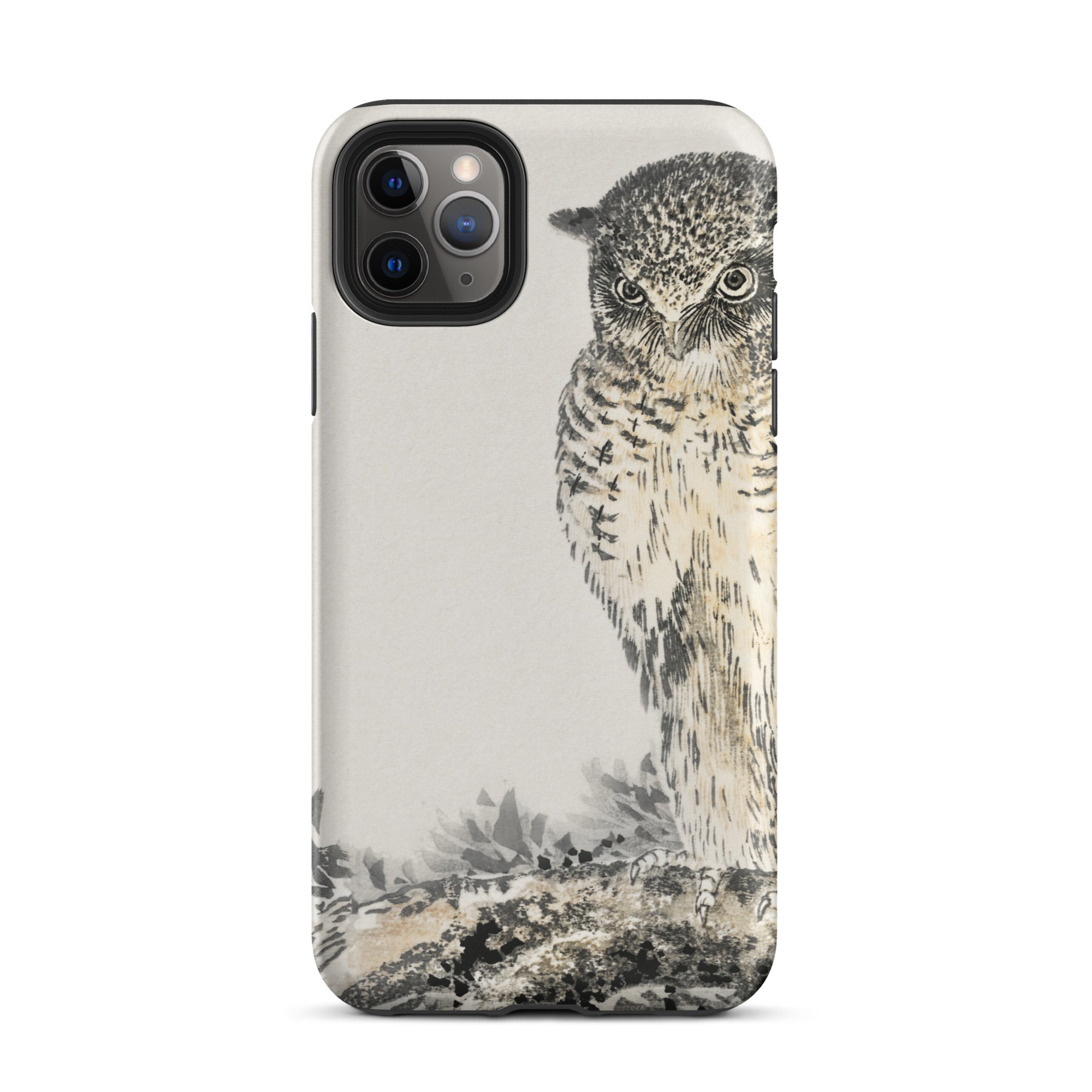 Owl and Fir Tree Numata Kashu Kachō e Iphone Case, 11 Pro Max / Matte, Owl Themed Phone Case