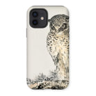 Owl and Fir Tree - Numata Kashu Kachō-e Iphone Case, 12 / Matte, Phone Case Artistic Illustration Owl