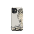 Owl and Fir Tree Numata Kashu Kachō e Iphone Case, 12 Mini / Matte, Owl Themed Phone Case