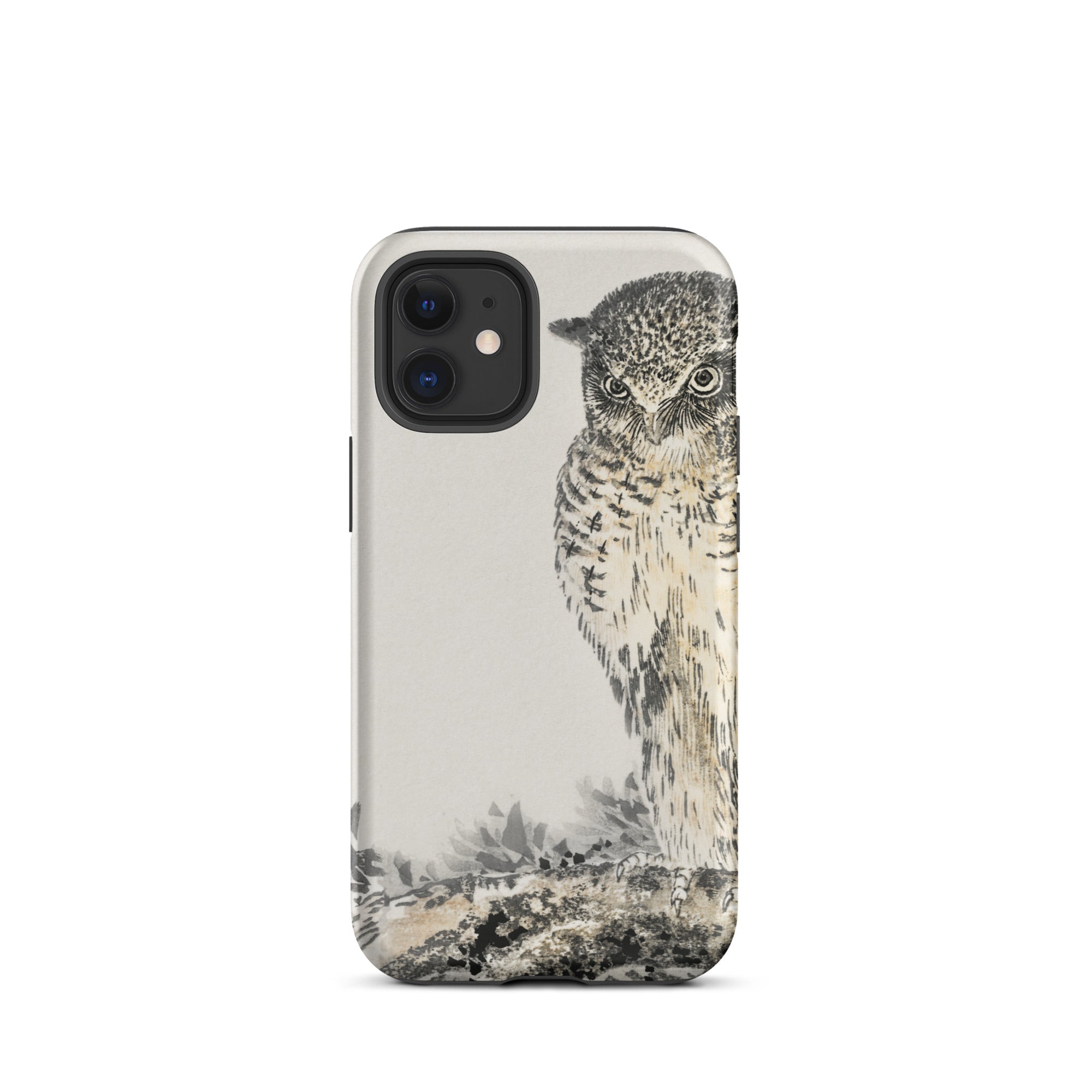 Owl and Fir Tree Numata Kashu Kachō e Iphone Case, 12 Mini / Matte, Owl Themed Phone Case