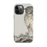 Owl and Fir Tree - Numata Kashu Kachō-e Iphone Case, 12 Pro Max / Matte, Owl-themed Phone Case