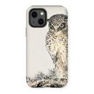 Owl and Fir Tree - Numata Kashu Kachō-e Iphone Case, 13 / Matte, Phone Case Artistic Illustration Owl