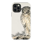 Owl and Fir Tree - Numata Kashu Kachō-e Iphone Case, 13 Pro / Matte, Phone Case Artistic Illustration Owl