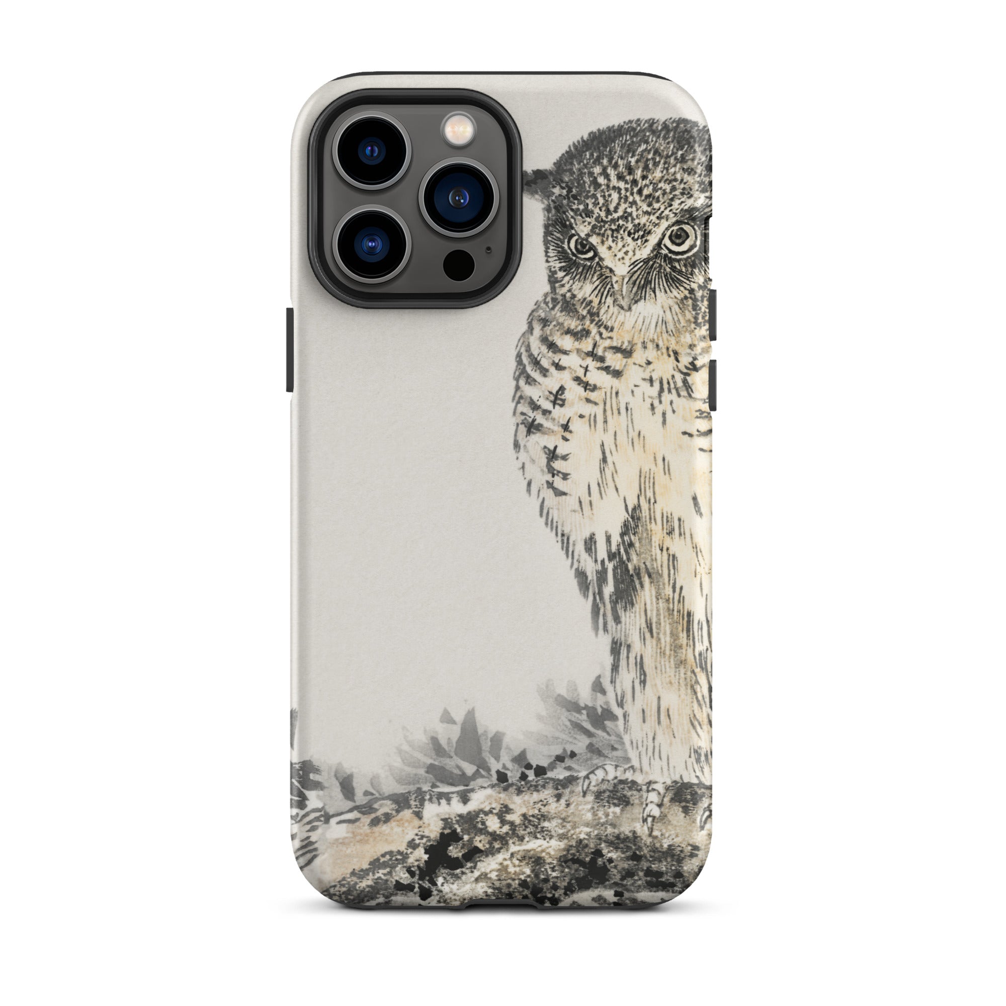 Owl and Fir Tree Numata Kashu Kachō e Iphone Case, 13 Pro Max / Matte, Owl Themed Phone Case