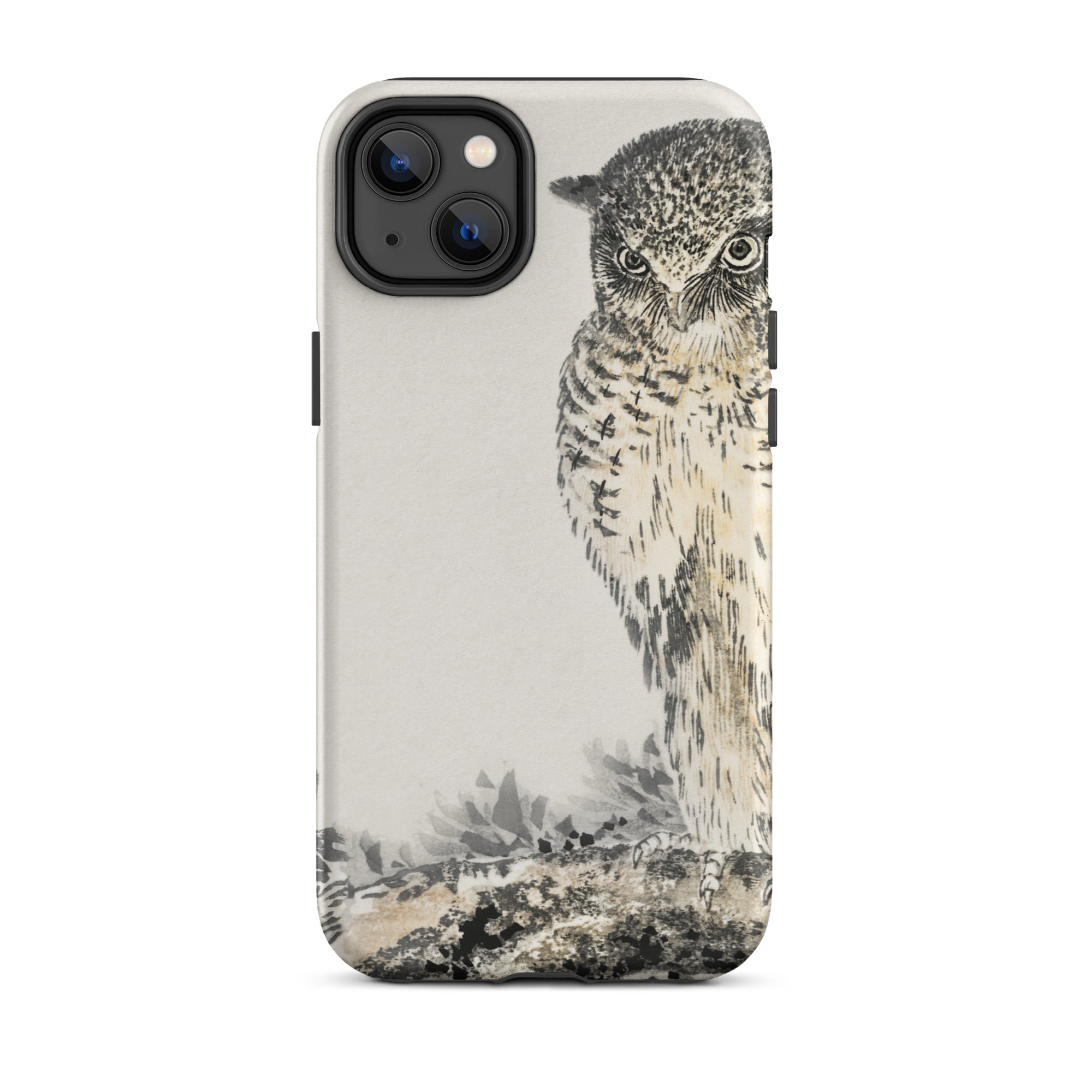 Owl and Fir Tree Numata Kashu Kachō e Iphone Case, 14 Plus / Matte, Owl Themed Phone Case
