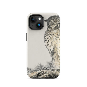 Owl and Fir Tree - Numata Kashu Kachō-e Iphone Case, 15 / Matte, Owl-themed Phone Case