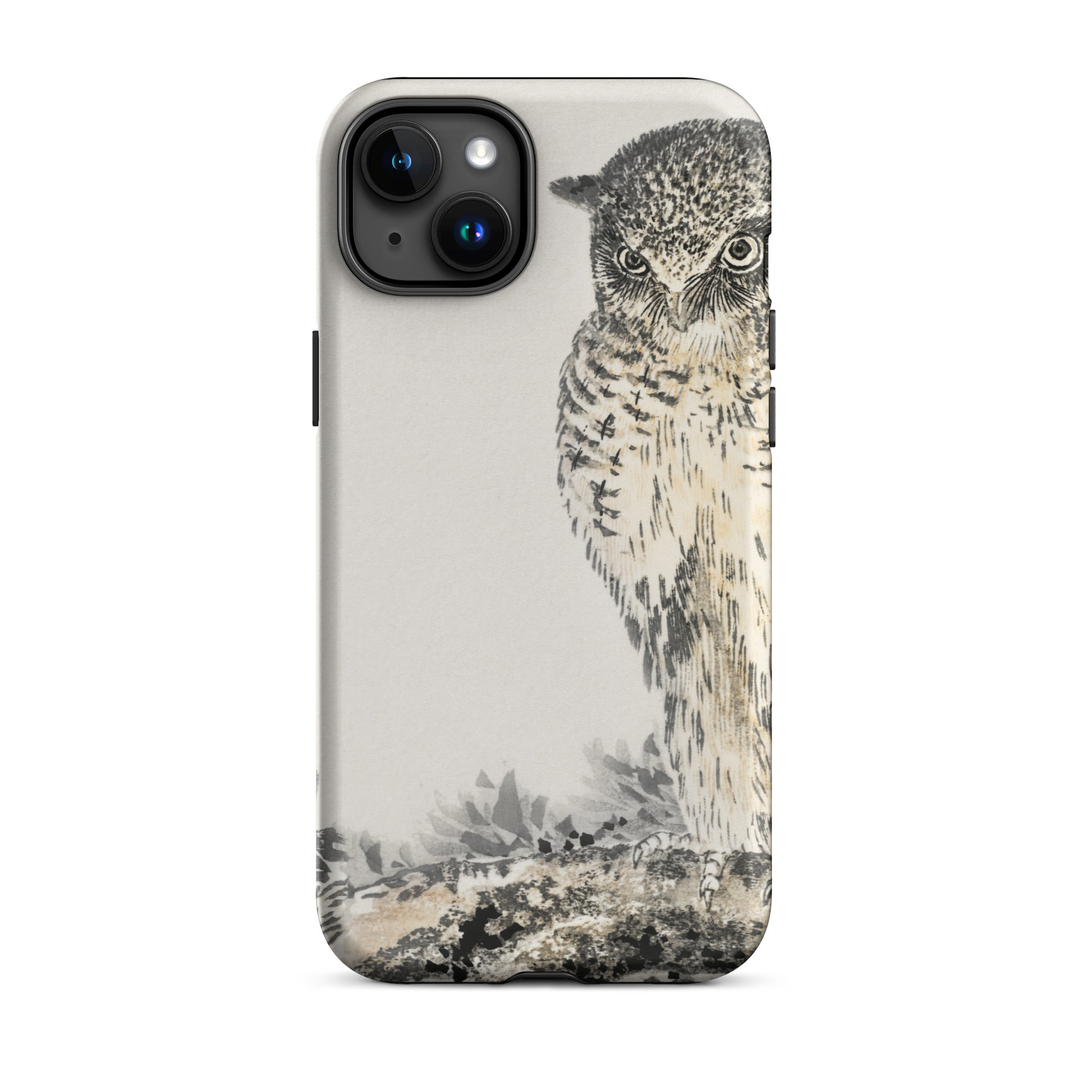 Owl and Fir Tree Numata Kashu Kachō e Iphone Case, 15 Plus / Matte, Owl Themed Phone Case