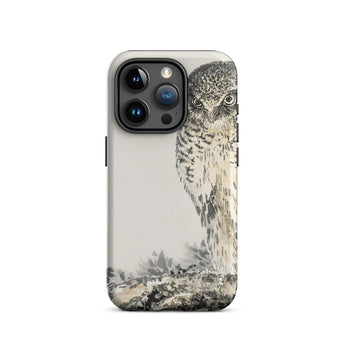 Owl and Fir Tree - Numata Kashu Kachō-e Iphone Case, 15 Pro / Matte, Owl-themed Phone Case