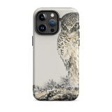 Owl and Fir Tree - Numata Kashu Kachō-e Iphone Case, 15 Pro Max / Matte, Owl-themed Phone Case