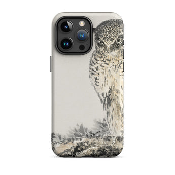 Owl and Fir Tree - Numata Kashu Kachō-e Iphone Case, 15 Pro Max / Matte, Owl-themed Phone Case