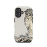 Owl and Fir Tree - Numata Kashu Kachō-e Iphone Case, 16 / Matte, Owl-themed Phone Case