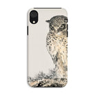 Owl and Fir Tree Numata Kashu Kachō e Iphone Case, Xr / Matte, Phone Case Artistic Illustration Owl Eyes Detailed Feather