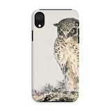Owl and Fir Tree - Numata Kashu Kachō-e Iphone Case, Xr / Matte, Phone Case Artistic Illustration Owl Eyes Detailed Feather