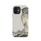 Owl and Fir Tree - Numata Kashu Kachō-e Phone Case Iphone 12 / Matte Owl-themed Phone Case Numata Kashu, Nocturnal Sentinel, Time’s Edge