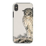 Owl and Fir Tree - Numata Kashu Kachō-e Phone Case Iphone Xs / Matte Owl-themed Protective Case Smartphone Numata Kashu, Nocturnal