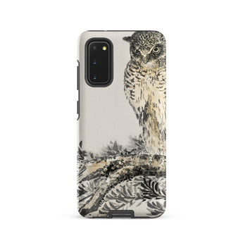 Owl and Fir Tree - Numata Kashu Kachō-e Samsung Case, Galaxy S20 / Matte, Smartphone Case Owl Illustration