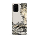 Owl and Fir Tree Numata Kashu Kachō e Samsung Case, Galaxy S20 Plus / Matte, White Phone Case Black Owl Illustration