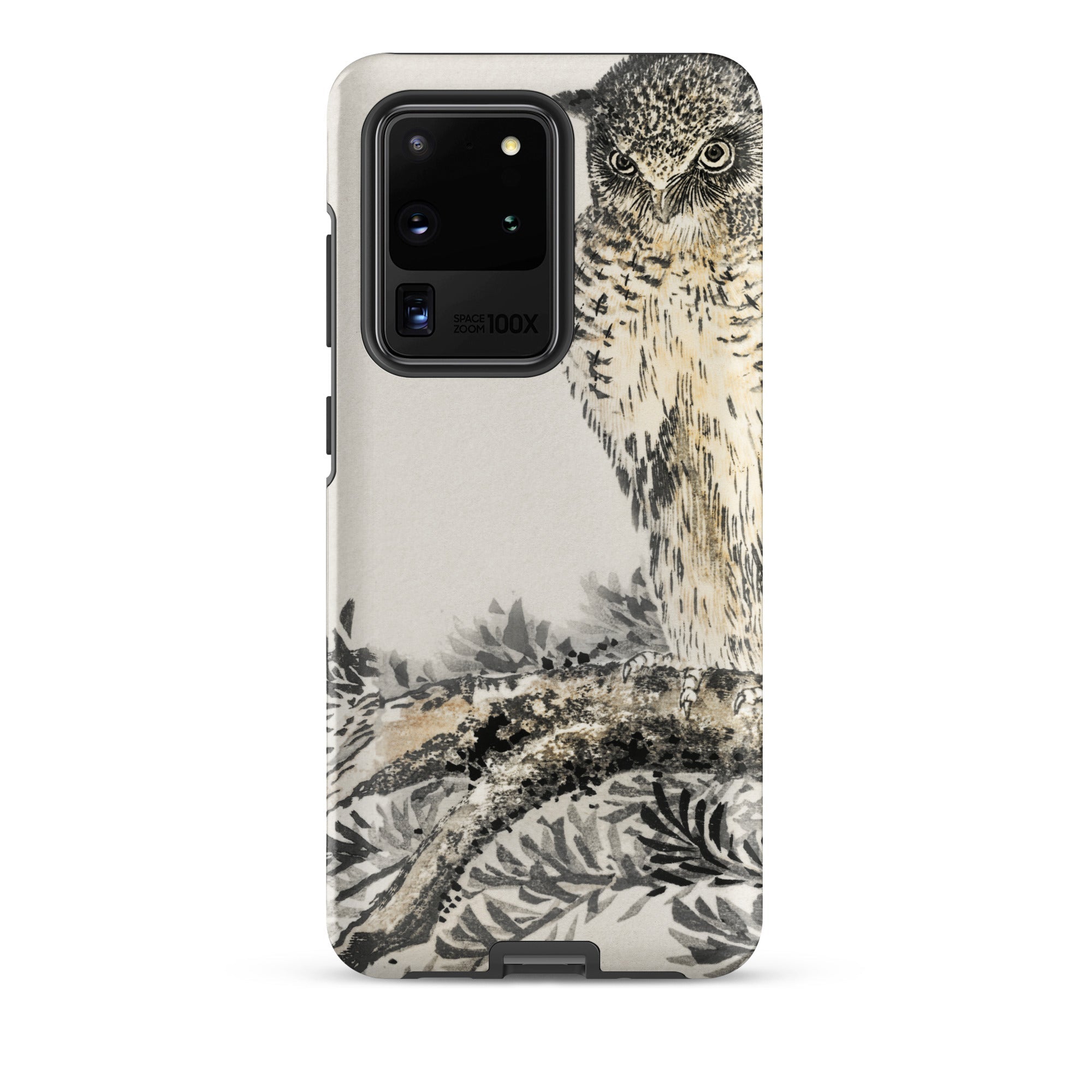 Owl and Fir Tree Numata Kashu Kachō e Samsung Case, Galaxy S20 Ultra / Matte, Clear Smartphone Case Owl Illustration