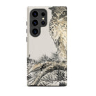 Owl and Fir Tree Numata Kashu Kachō e Samsung Case, Galaxy S24 Ultra / Matte, Smartphone Case Artistic Depiction Owl Perched Branch