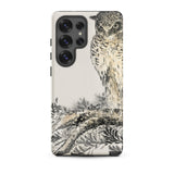 Owl and Fir Tree - Numata Kashu Kachō-e Samsung Case, Galaxy S25 Ultra / Matte, Phone Case Owl Illustration