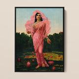 Padmini the Lotus Lady - Raja Ravi Varma Art Print / Canvas, 12x16’’ / 31x41cm / Black Frame, Posters Prints & Visual Artwork, Toby Leon