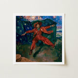 Paint the Town - Gay Country Music Star Art Print / Canvas Vibrant Red Leather Cowboy Suit Hat Worn Figure, Magic, Prints