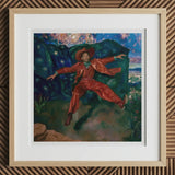 Paint the Town - Gay Country Music Star Art Print, 12x12’’ / 31x31cm / Natural Frame / 2’’ Matboard, Framed Artwork Painted Man Red Clothing