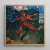 Paint the Town - Gay Country Music Star kunstprint / Canvas, 12x12’’ / 31x31cm / Naturelkleurige lijst, Posters, prints & visuele kunstwerken, Toby Leon