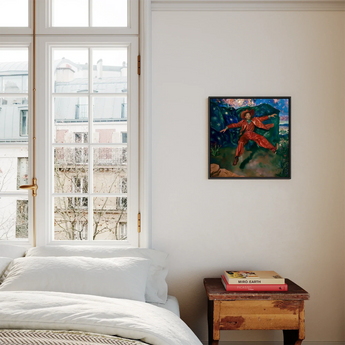 Paint the Town - Gay Country Music Star Framed Canvas, Framed Painting Red-suited Figure