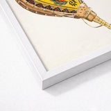Painted Bellows - Ella Josephine Sterling Folk Art Print / Canvas Framed Illustration Vintage-style Flintlock Pistol Ornate Gold Yellow,