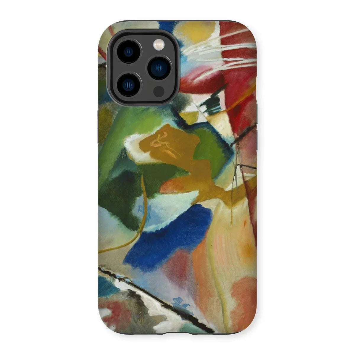 Painting with Green Center - Vasily Kandinsky Iphone Case, 14 Pro Max / Matte, Abstract Art-inspired Phone Case Vibrant Colorful