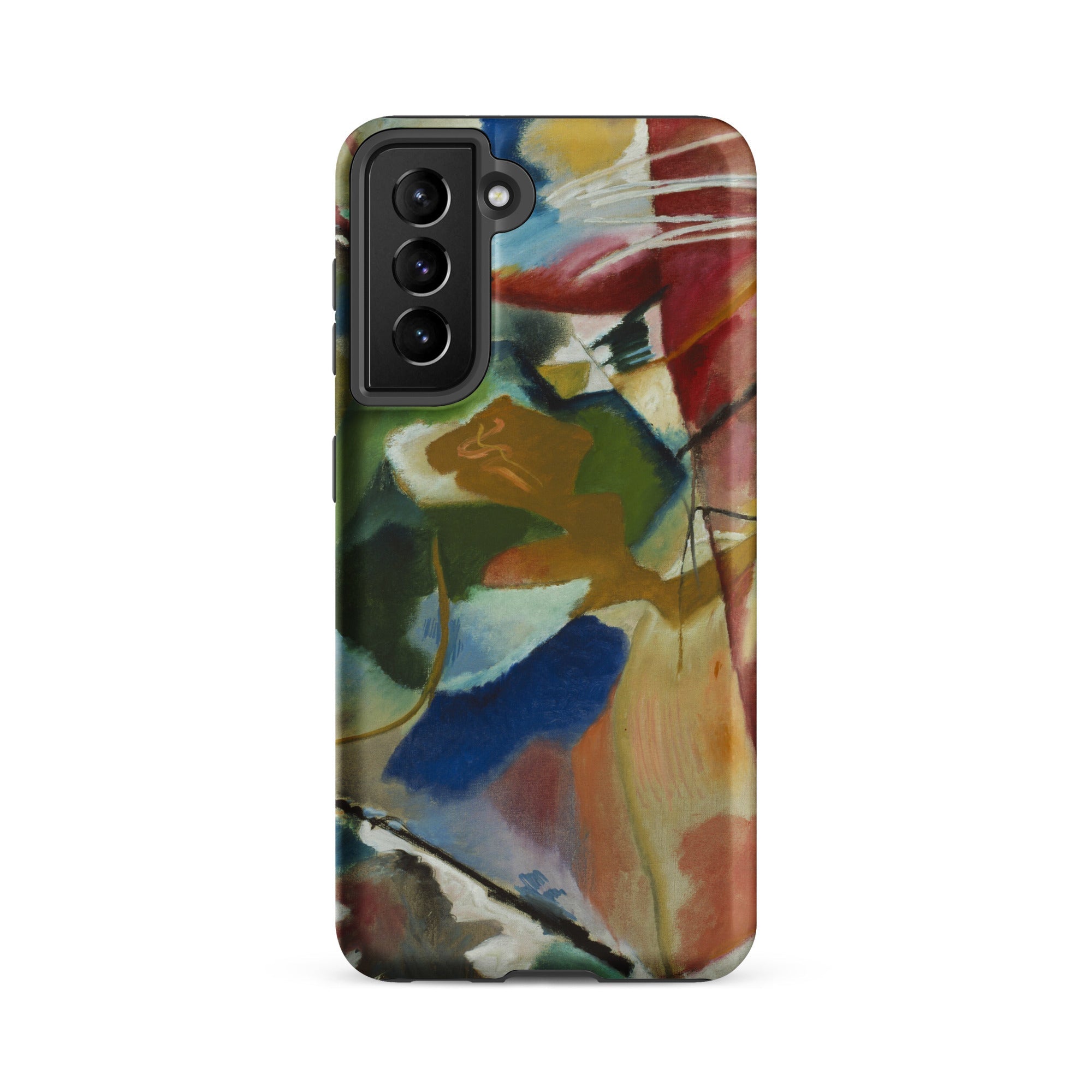 Painting with Green Center Vasily Kandinsky Samsung Case, Galaxy S21 Fe / Matte, Smartphone Case Abstract Art Design