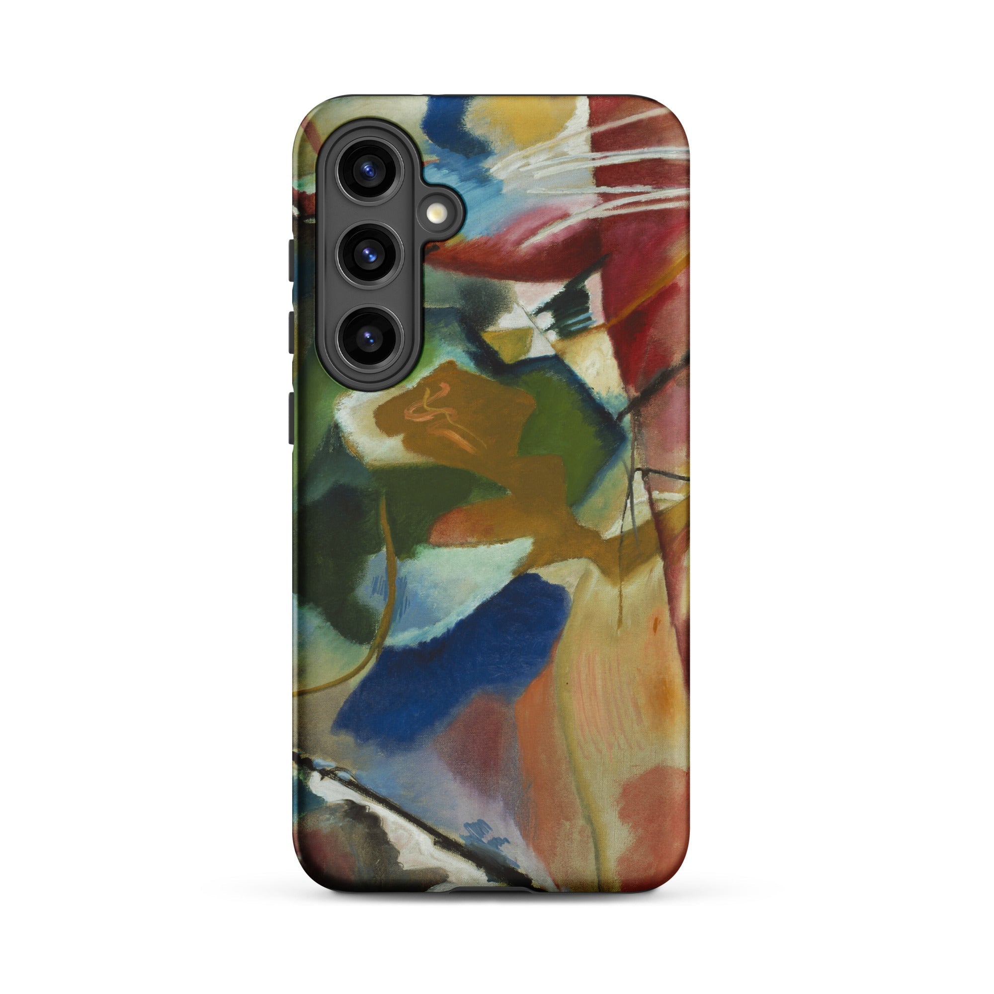 Painting with Green Center Vasily Kandinsky Samsung Case, Galaxy S24 Plus / Matte, Phone Case Abstract Colorful Painting Design Vertical