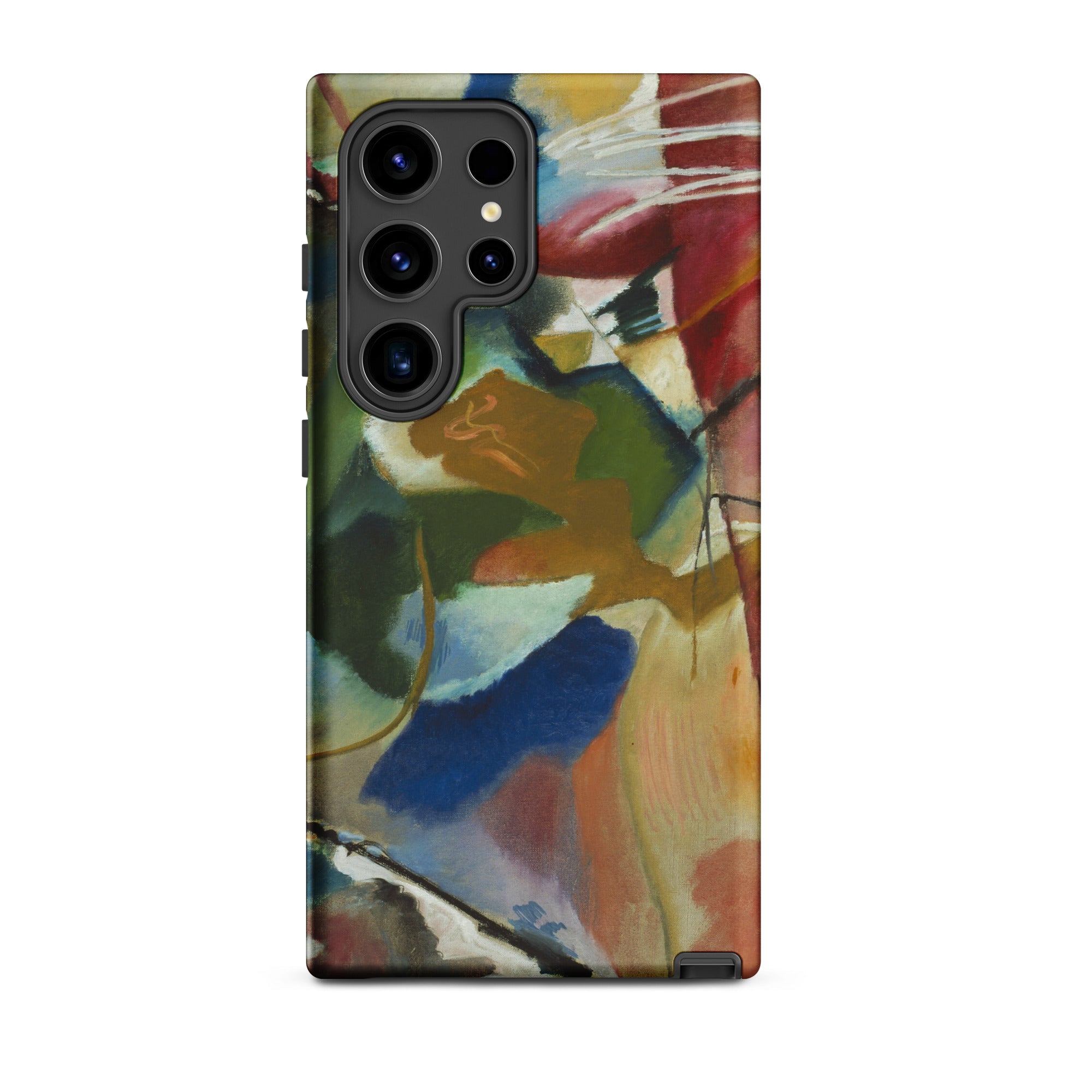 Painting with Green Center Vasily Kandinsky Samsung Case, Galaxy S24 Ultra / Matte, Smartphone Abstract Art Inspired Case Bold Colors