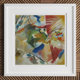 Painting with Green Center - Wassily Kandinsky Art Print, 12x12’’ / 31x31cm / White Frame / 2’’ Matboard, Framed Abstract Painting Vibrant