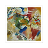 Painting with Green Center - Wassily Kandinsky Art Print, Abstract Painting Dynamic Brushstrokes Vibrant Greens Blues Reds