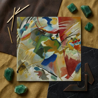 Painting with Green Center - Wassily Kandinsky Art Print / Canvas Vibrant Abstract Painting Bold Strokes Red Blue Green Vasily Kandinsky,