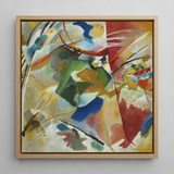 Painting with Green Center - Wassily Kandinsky Art Print / Canvas Vibrant Abstract Painting Light Wood Frame Bold Strokes Vasily Kandinsky,