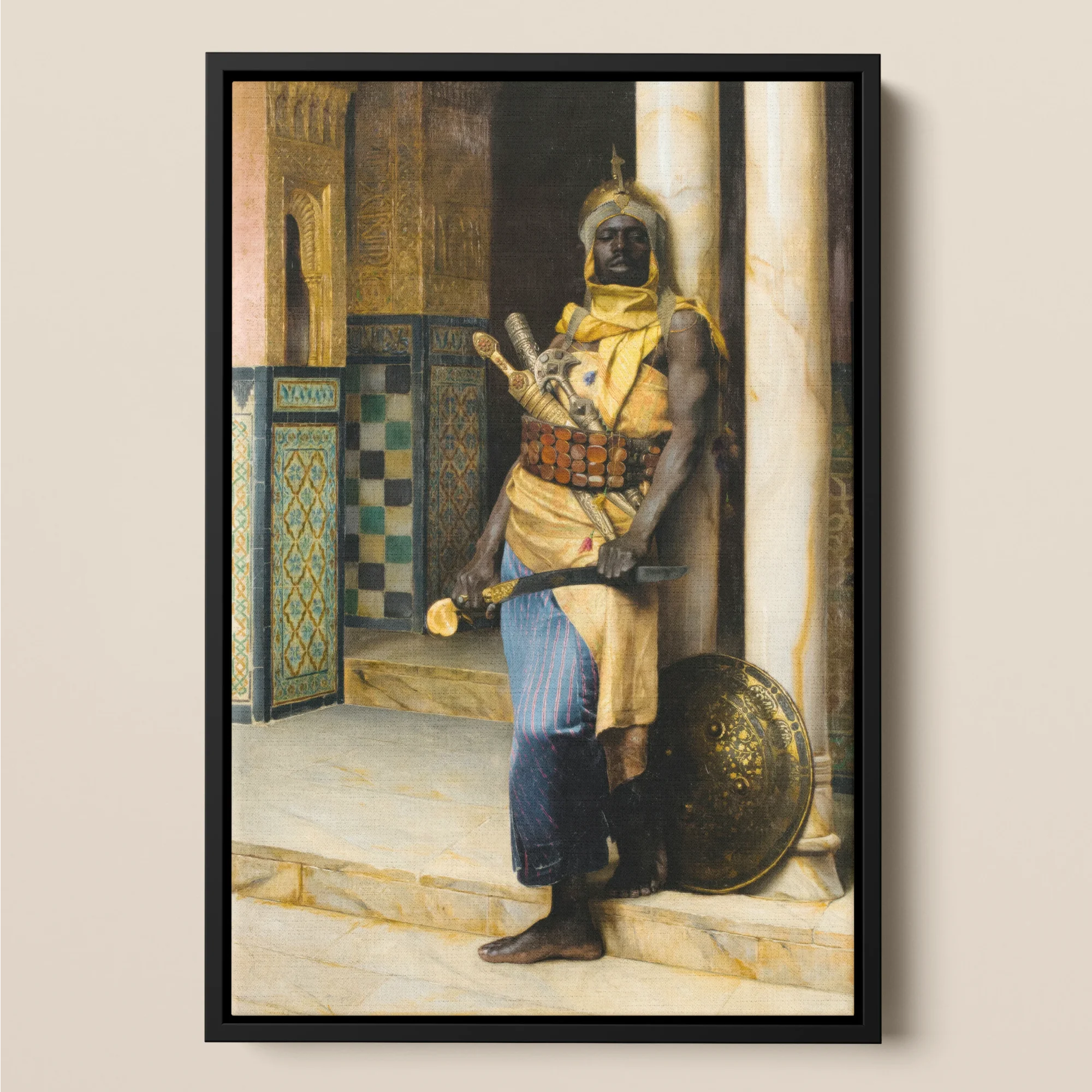 Guarding the Palace - Ludwig Deutsch Framed Canvas Posters Prints & Visual Artwork