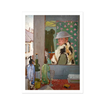 Ready to Start - William Orpen Art Print, Person Hat Cat Glass Bottles