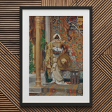 Guardia del Palazzo - Stampa d'Arte Orientalista di Antonio Fabrés, 20x30’’ / 51x76cm / Cornice Nera / Passepartout 2’’, Poster Stampe & Opere Visive, Toby