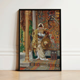 Palace Guard - Antonio Fabrés Orientalism Art Print / Canvas Framed Man Ornate Gold-embroidered Robes White Fabrés’s, Sumptuous World Prints