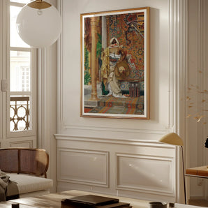 Palace Guard - Antonio Fabrés Orientalism Art Print, Framed Classical Artwork Ornate Rich Colors Mounted Wall