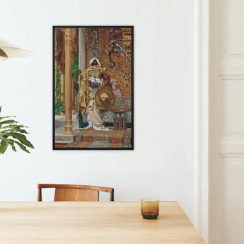 Palace Guard Antonio Fabrés Orientalist Framed Canvas, Framed Artwork Ornate Asian Style Scene Decorative Patterns Figures
