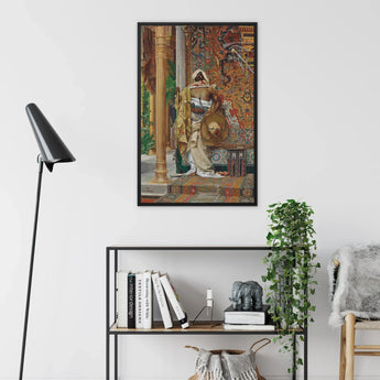 Palace Guard Antonio Fabrés Orientalist Framed Canvas, Framed Classical Artwork Medieval Scene Ornate Architectural Rich